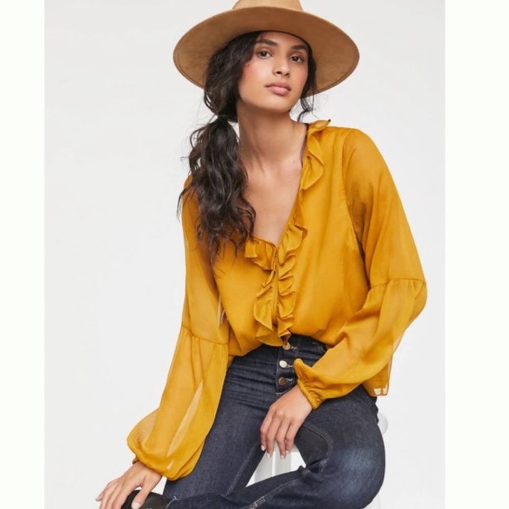 Anthropologie Sunday in Brooklyn Auberta Ruffle Blouse